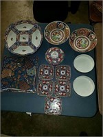 Collection of beautiful Asian China and dishes