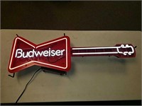 Budweiser neon light guitar sign. This measures
