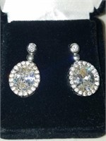 New in box white sapphire earrings
