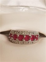 Sterling silver and Ruby evening ring new in box