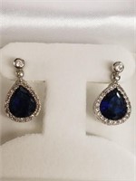 Beautiful new in box sapphire estate earrings