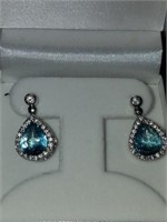 Beautiful blue topaz earrings new in box