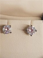 White sapphire earrings new in box