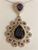 Lovely amethyst evening necklace in Royal setting