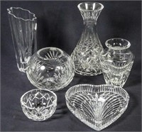 LOT OF SIX CUT GLASS PIECES