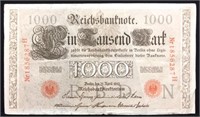 1910 German Reichsbanknote $1000 Extra Fine