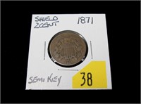 1871 U.S. Shield two-cent piece