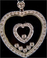 Jewelry 18kt White Gold Diamond Heart Necklace