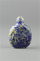 Chinese Lapis Lazuli Snuff Bottle Carved Horse