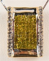 Jewelry 14kt Gold Yellow & White Diamond Necklace