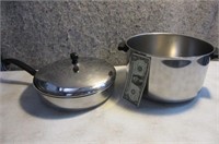 10" Farberware Stainless Pot & Fry Pan w/ one lid