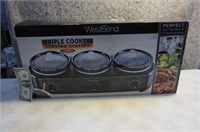 WestBend Triple Slow Cooker Station Server NEW