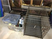 Dog crate, fish aquarium lot