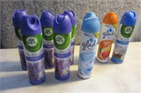 9 Cans GLADE Air Freshener Spray assorted