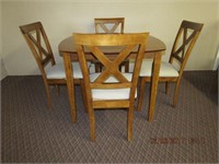 Hardwood dining table 40 X 40" and 4 Cris Cross