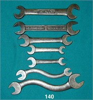 Lot of seven assorted open ended wrenches