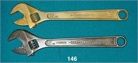 Pair of 12-inch Crescent-type wrenches