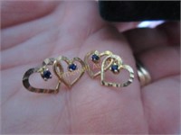 Pair of 10K Gold heart earrings