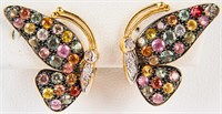 Jewelry 14kt Gold Sapphire Butterfly Earrings