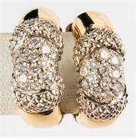 Jewelry 14kt White Gold Diamond Hoop Earrings