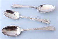 Three Hester Bateman Sterling Silver Table Spoons,