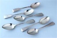 Set Four and Pair Exeter Sterling Silver Dessert