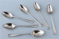 Six 1935 Jubilee Sterling Silver Coffee Spoons,