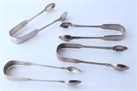Four Pairs of Exeter Sterling Silver Sugar Tongs,