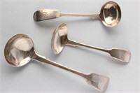 Three Exeter Victorian Sterling Silver Ladles,
