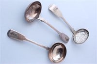 Pair Victorian Exeter Sterling Silver Sauce Ladles