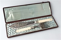 Fine Edwardian Silver Plate and Ivory Serving