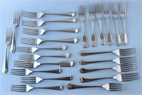 Four Table and Two Dessert Sterling Silver Forks