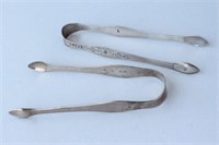 Very Rare Pair of Sterling Silver Sugar Tongs by
