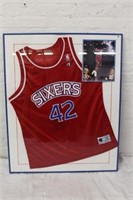 Jerry Stackhouse Sixers autograph. jersey