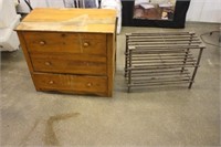 Show Rack & Vintage 3 Drawer Dresser needs TLC