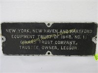 1948 NEW YORK, NEW HAVEN & HARFORD TRUST PLATE