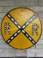 HEAVY EMBOSSED WITH REFLECTORS RR CROSSING SIGN