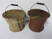 PAIR OF FOLDING CANVAS BUCKET PAILS