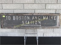 BOSTON AND MAINE STATION DEPOT SIGN