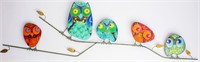 Art Curtis Jere 5 Owls Metal Wall Sculpture