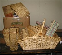 Assortment of various styles and sizes of wicker