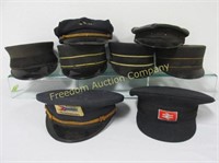 GROUPING OF RAILROAD CAPS AND HATS