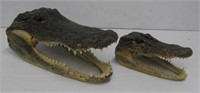 (2) Crocodile heads. Largest measures 4" tall x