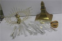 Group of decorative plastic prisms, light fixture