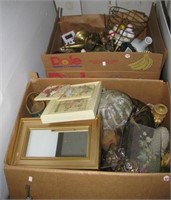 (2) Boxes of various household and decorative