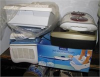 (5) Home spa items including back massager, foot