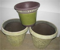 (3) Euro-Craft planters. Largest measures 17"