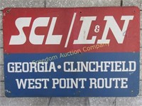 SCL - L&N EMBOSSED TIN SIGN