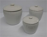 (3) Piece Corning Ware canister set. Tallest