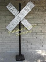 CAST IRON RAILROAD CROSSING SIGN